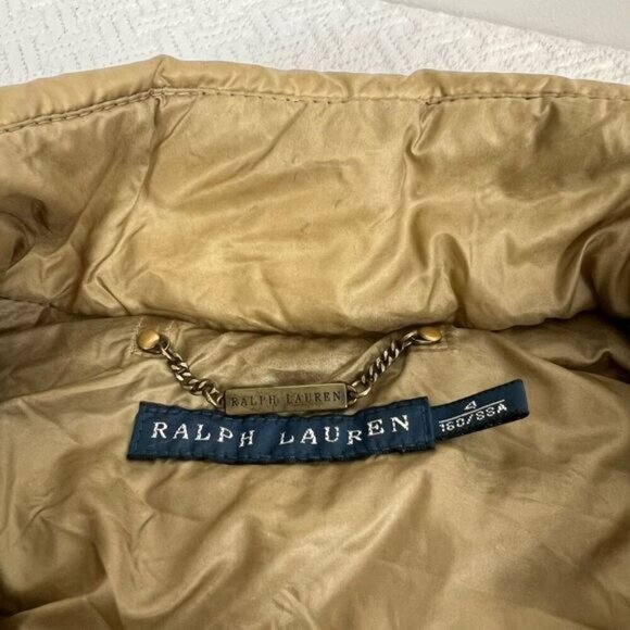 Vintage Ralph Lauren Women’s 4 Gold Duck Down Feather Filled Puffer Jacket Coat - Picture 14 of 16
